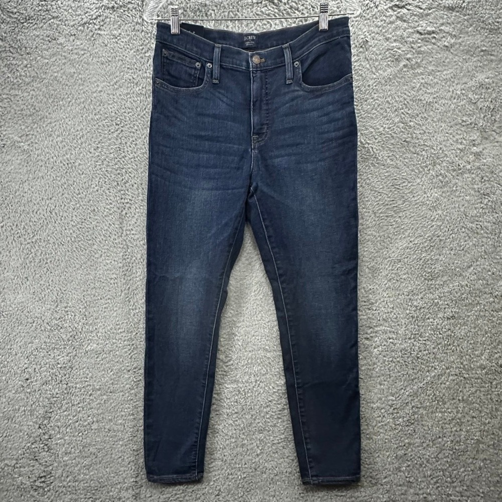 NWT J.Crew Size 30 9 Inch High Rise Skinny Jeans Dark Wash Blue Denim Comfort